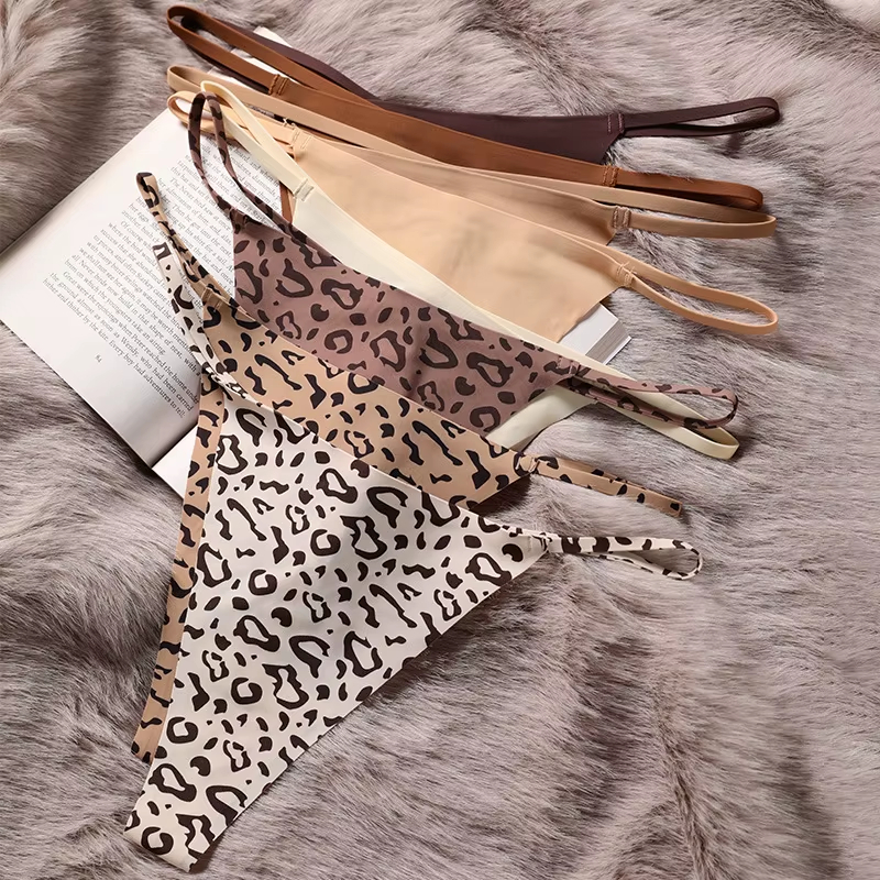 Wholesales Low Waist Leopard Intimate Ladies Tangas Ropa Interior Mujer T Back Thongs G String Women Underwear for Ladies