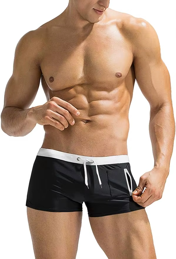 2025 Hot Selling Men Swim Trunk Bathing Suit Square Leg Board Short Swim Brief Swimwear Beachwear