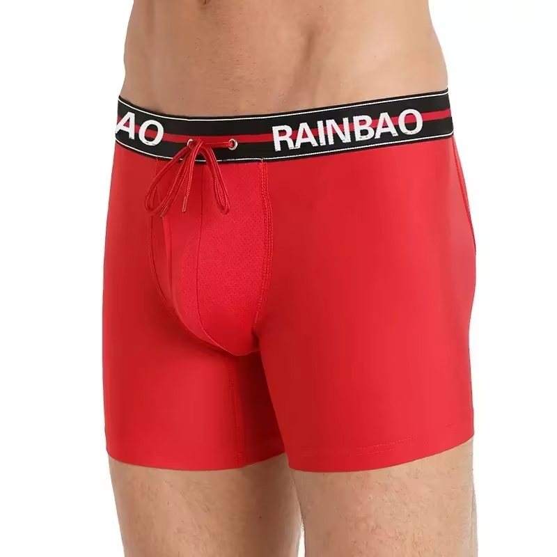 Men's Boxers Bamboo Anti-Chafing Soft Comfortable Boxer Briefs Longer Leg Boxer for Man