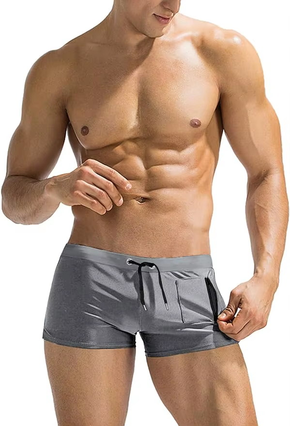 2025 Hot Selling Men Swim Trunk Bathing Suit Square Leg Board Short Swim Brief Swimwear Beachwear