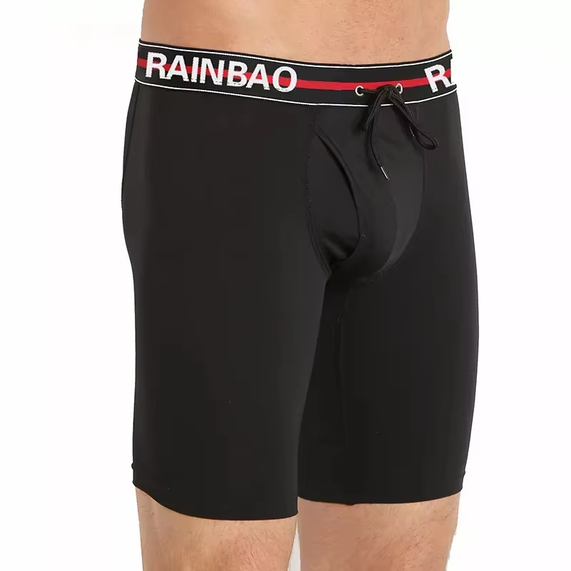 Men's Boxers Bamboo Anti-Chafing Soft Comfortable Boxer Briefs Longer Leg Boxer for Man