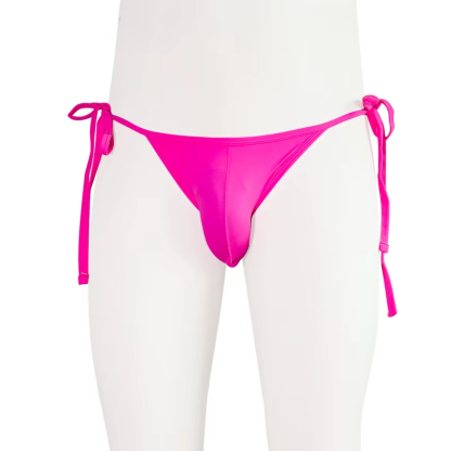 Strong Men's Low-Rise Sexy Swimwear Briefs Bikini With Drawstrings on Side Can Be Sutbale
