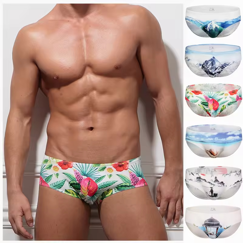 Custom Sexy Men's Thong Bikini Briefs Comfortable Low Rise Stretch Fit Boxers Breathable Wholesale Available for Mature Young