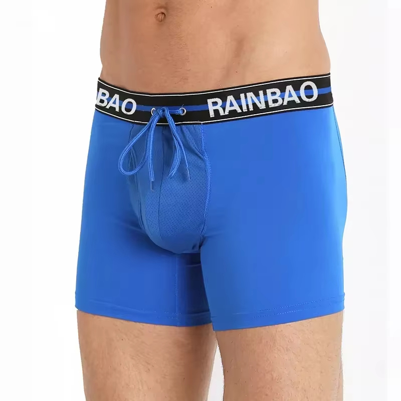 Men's Boxers Bamboo Anti-Chafing Soft Comfortable Boxer Briefs Longer Leg Boxer for Man