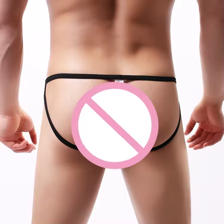 Factory Leopard Back Open Low Waist See Through Mesh Mens Sexy Underwear Sexy Men Thongs and g String