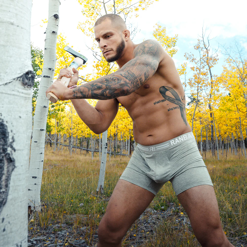 Soft Modal Men’s Boxer Briefs with Dual Pouch for Enhanced Comfort