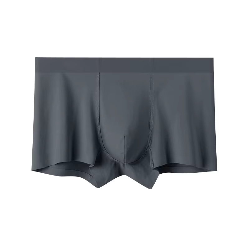 Men's Mid-Rise Boxer Briefs Long-Staple Cotton Underwear Seamless Graphene Crotch Breathable Anti-Chafing Logo Waist Knitted