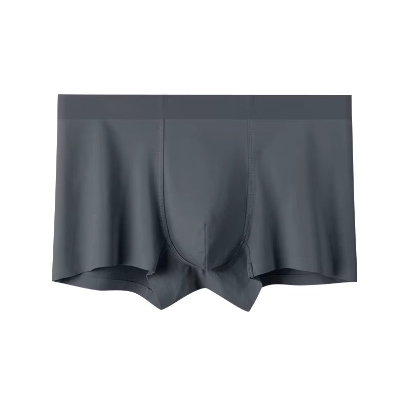 Men's Mid-Rise Boxer Briefs Long-Staple Cotton Underwear Seamless Graphene Crotch Breathable Anti-Chafing Logo Waist Knitted