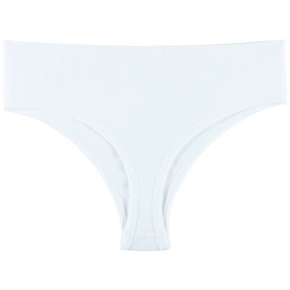 Womens Plus Size Mid Waist Thong Solid Color Comfortable Elastic T-string Bragas