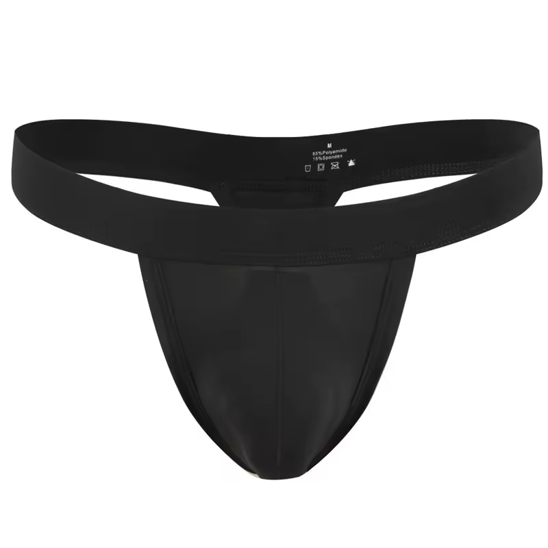 Men's Sexy Low-Rise Open Back Thong Underwear Breathable Knitted Polyamide G String Panties Comfortable Lingerie