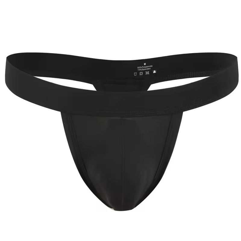 Men's Sexy Low-Rise Open Back Thong Underwear Breathable Knitted Polyamide G String Panties Comfortable Lingerie