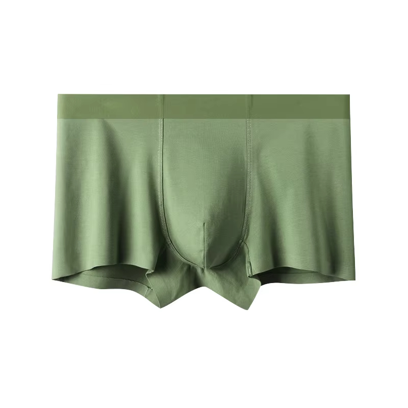 Men's Mid-Rise Boxer Briefs Long-Staple Cotton Underwear Seamless Graphene Crotch Breathable Anti-Chafing Logo Waist Knitted