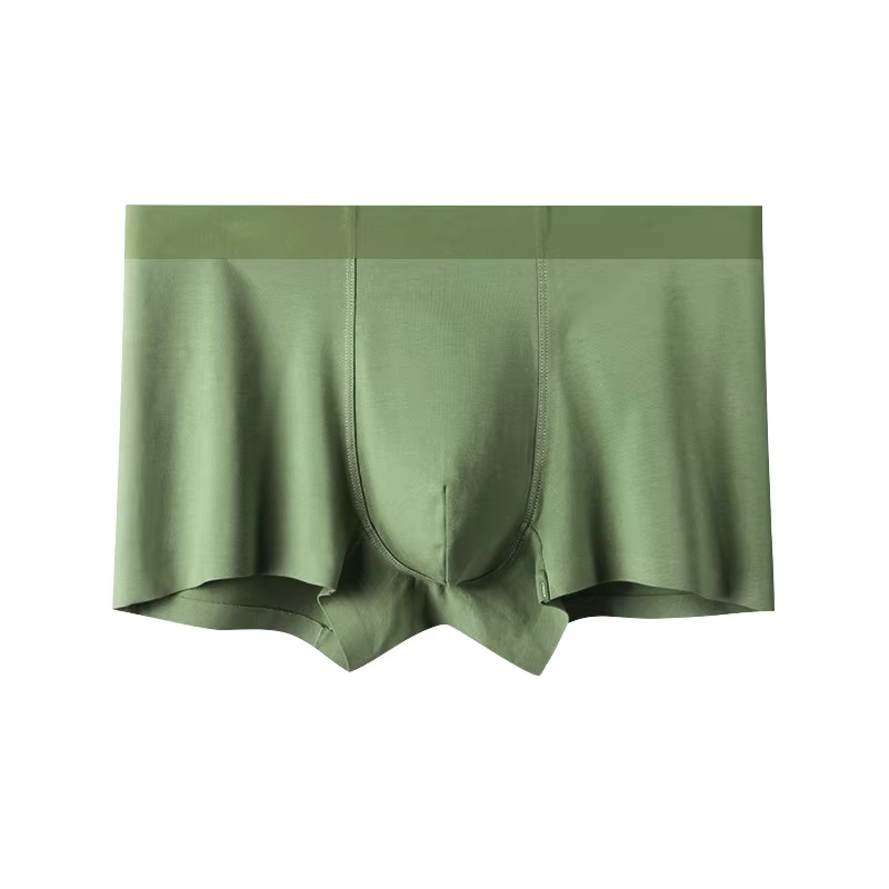 Men's Mid-Rise Boxer Briefs Long-Staple Cotton Underwear Seamless Graphene Crotch Breathable Anti-Chafing Logo Waist Knitted