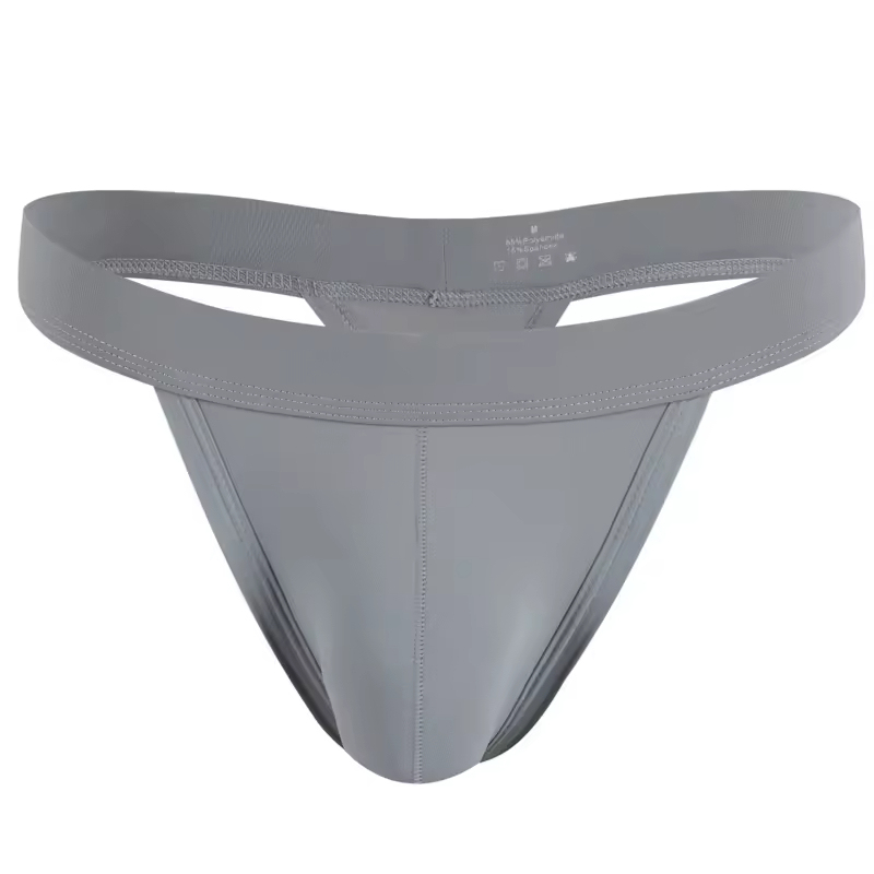 Men's Sexy Low-Rise Open Back Thong Underwear Breathable Knitted Polyamide G String Panties Comfortable Lingerie