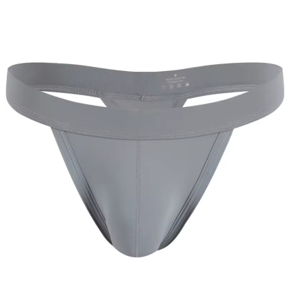 Men's Sexy Low-Rise Open Back Thong Underwear Breathable Knitted Polyamide G String Panties Comfortable Lingerie