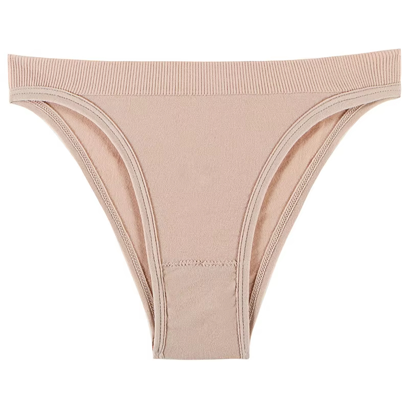 Solid Color Comfortable Low Waist Panties Large Size Elastic Seamless Women's Underwear