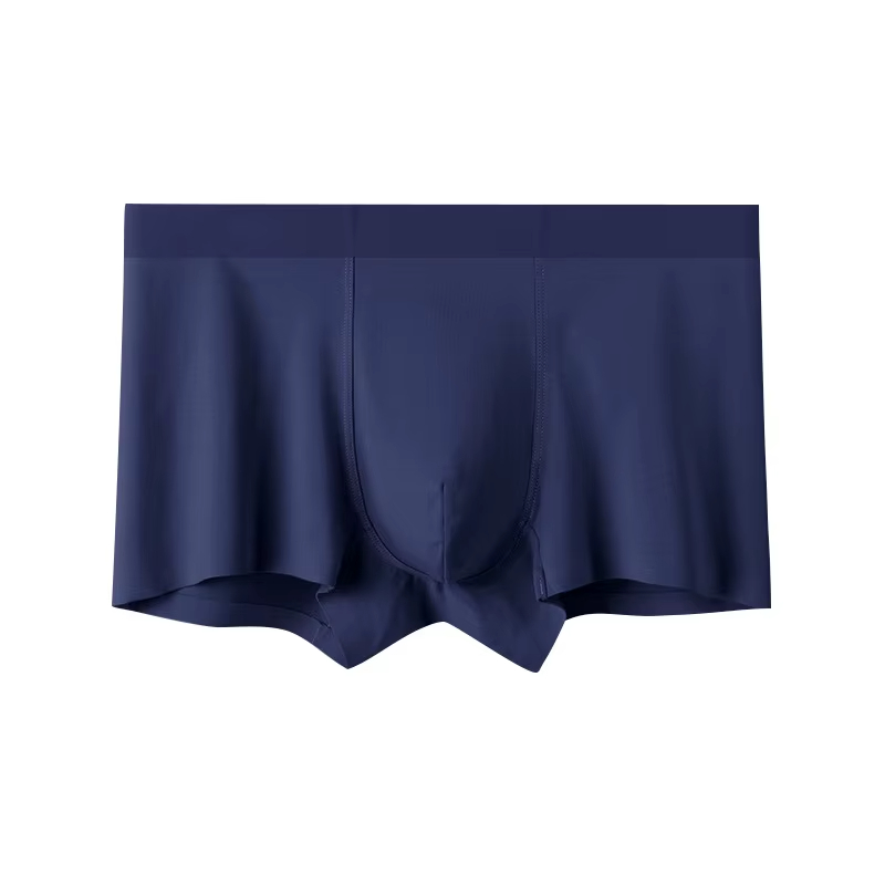 Men's Mid-Rise Boxer Briefs Long-Staple Cotton Underwear Seamless Graphene Crotch Breathable Anti-Chafing Logo Waist Knitted