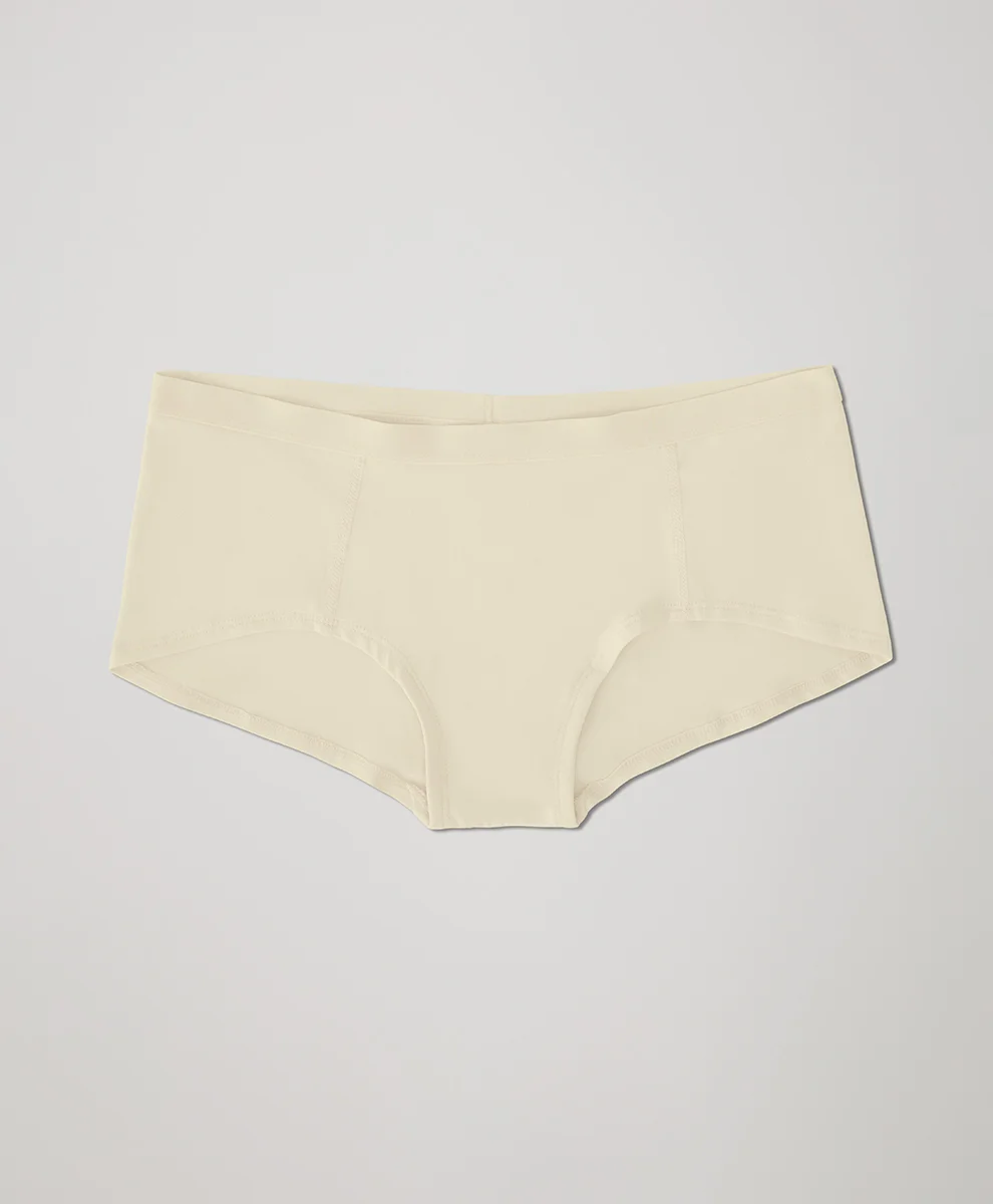 Everyday Organic Cotton Boyshorts for Adults Mid-rise Waist Smooth Look Tagless Extended Leg Woven Weaving Method-RANBAO