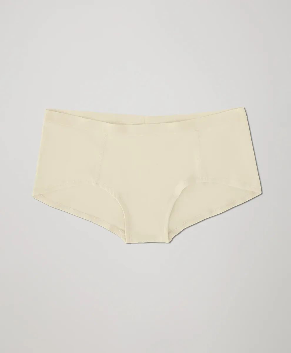 Everyday Organic Cotton Boyshorts for Adults Mid-rise Waist Smooth Look Tagless Extended Leg Woven Weaving Method-RANBAO