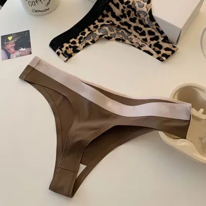 Factory Wholesale Low Waist Sexy Luxury Women Bikini T-back panties Custom Pattern Printing Seamless Underwear Tangas Thong-RANBAO