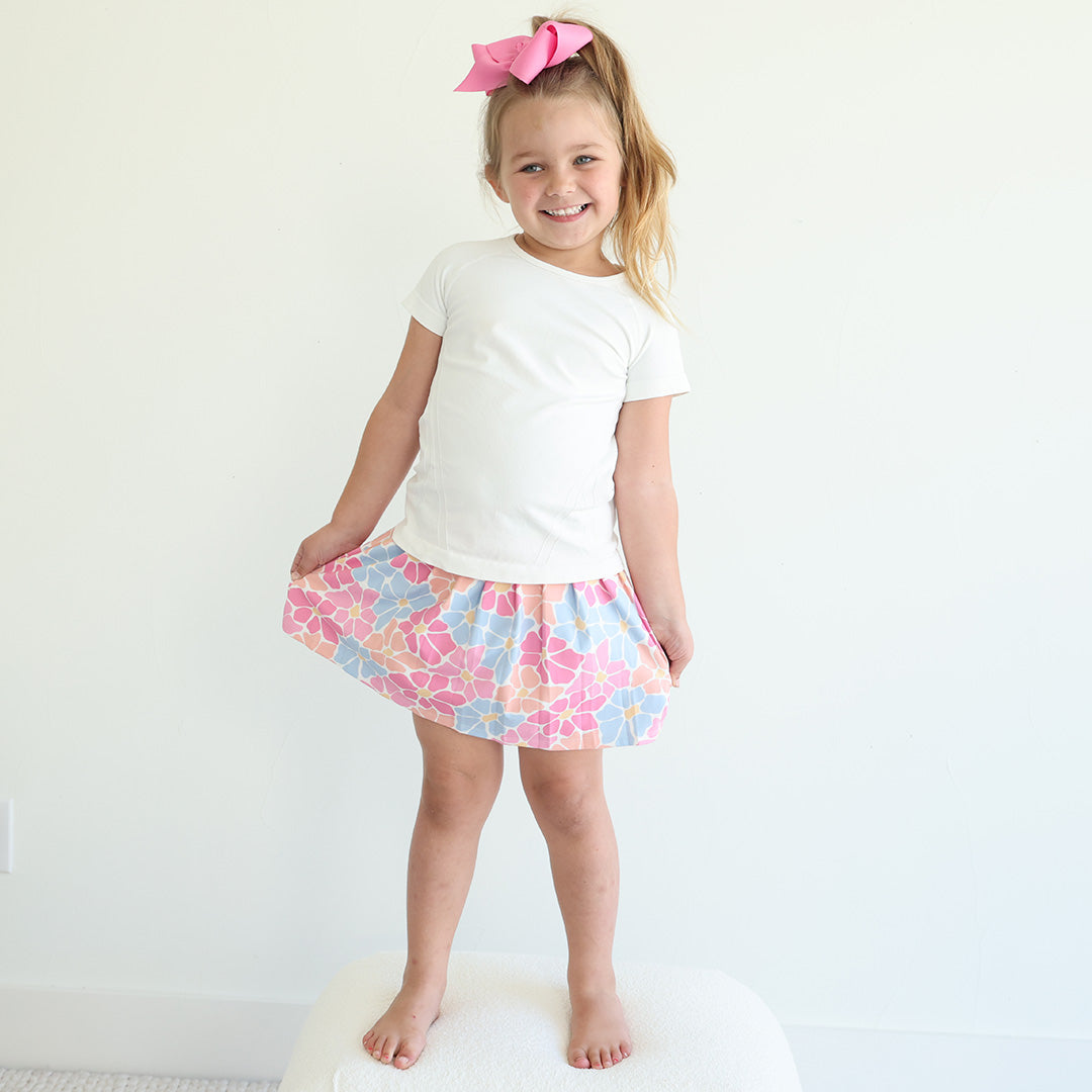 Kids Athletic Pleated Skirt | Power Flowers