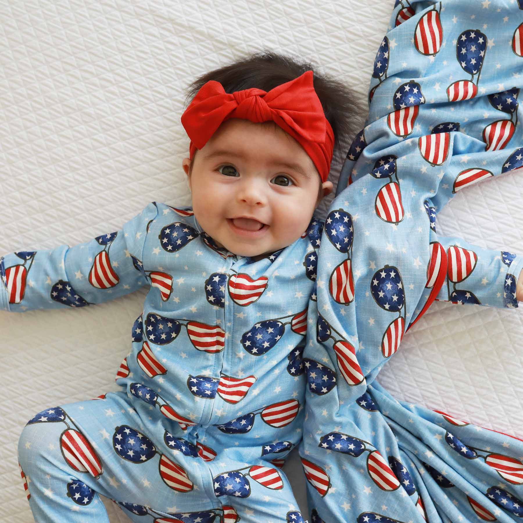 Patriotic Summer Zipper Footie