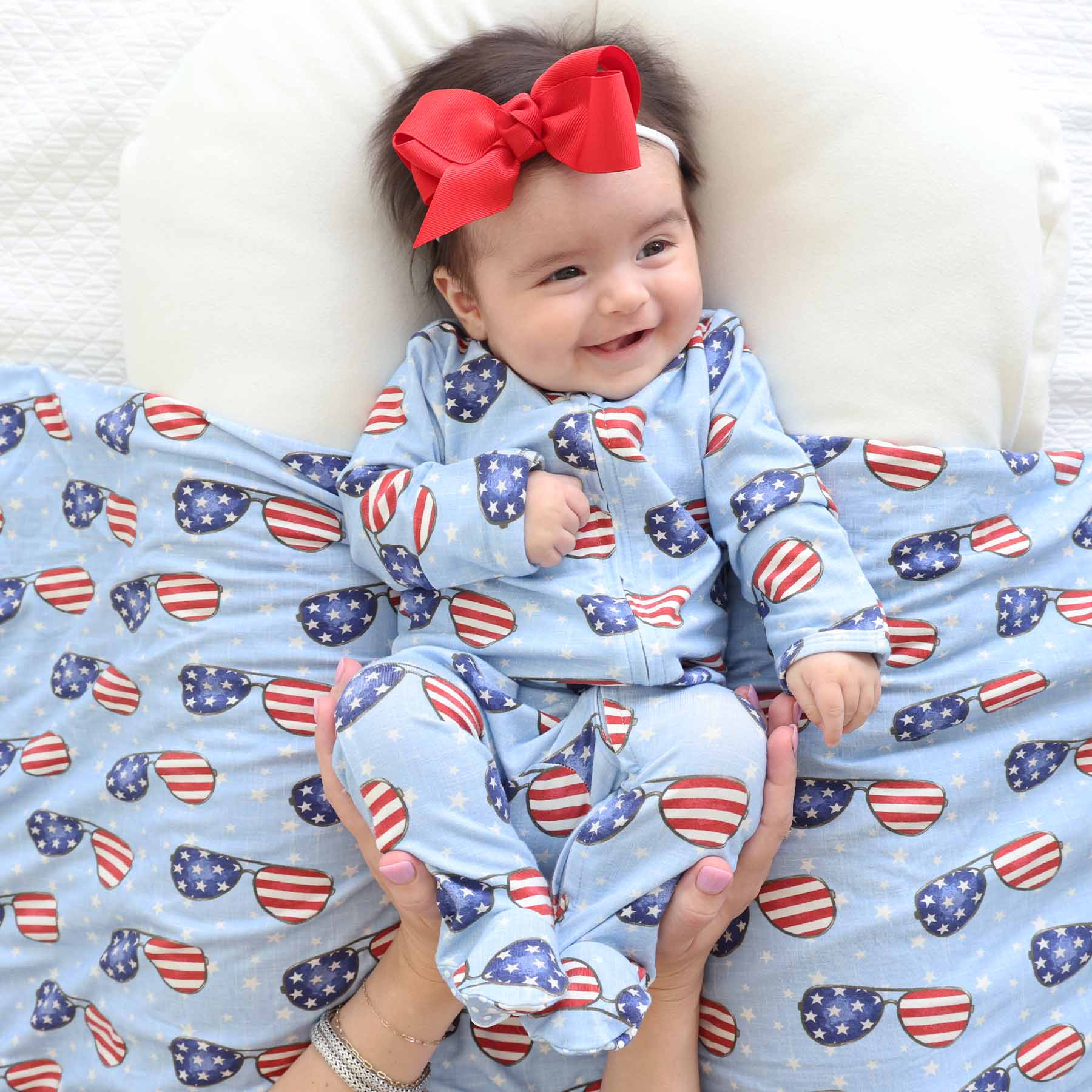Patriotic Summer Zipper Footie