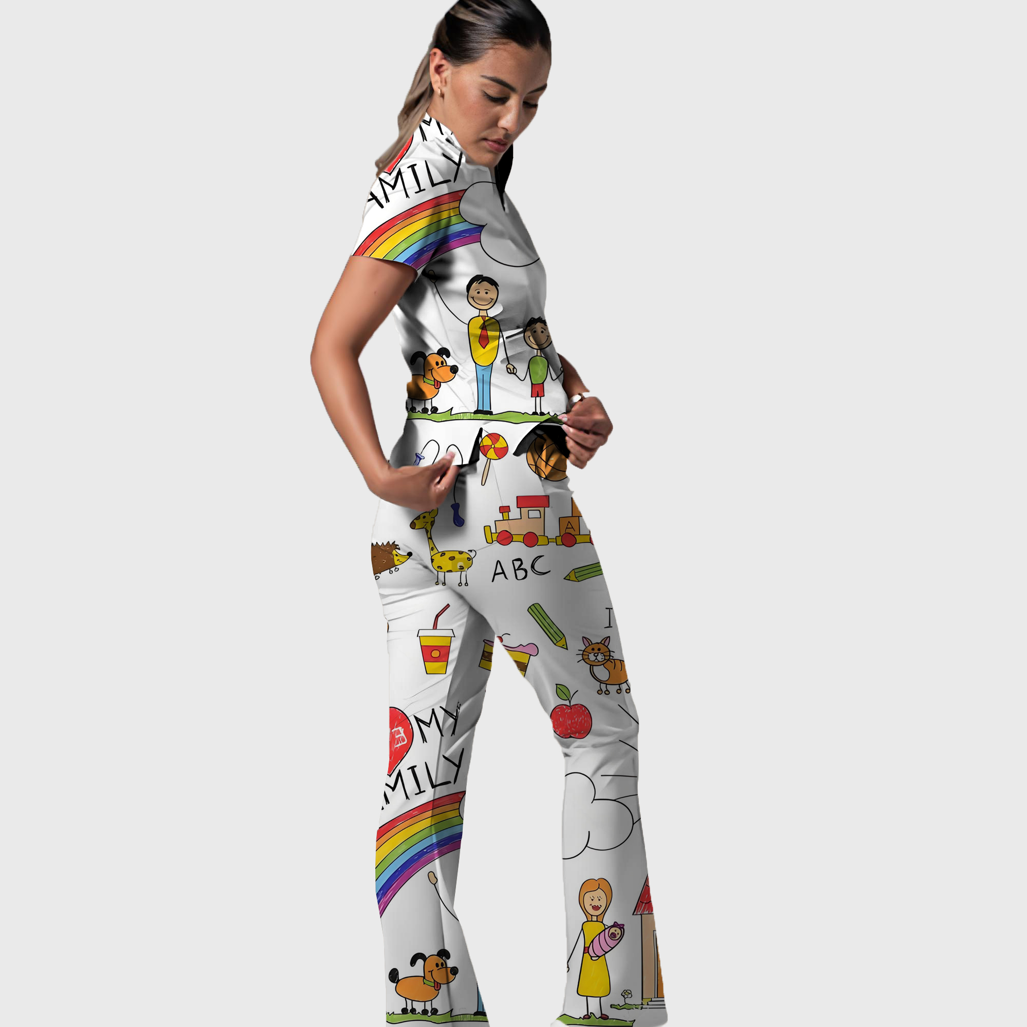 Women's Printed Scrub Set YHSC1