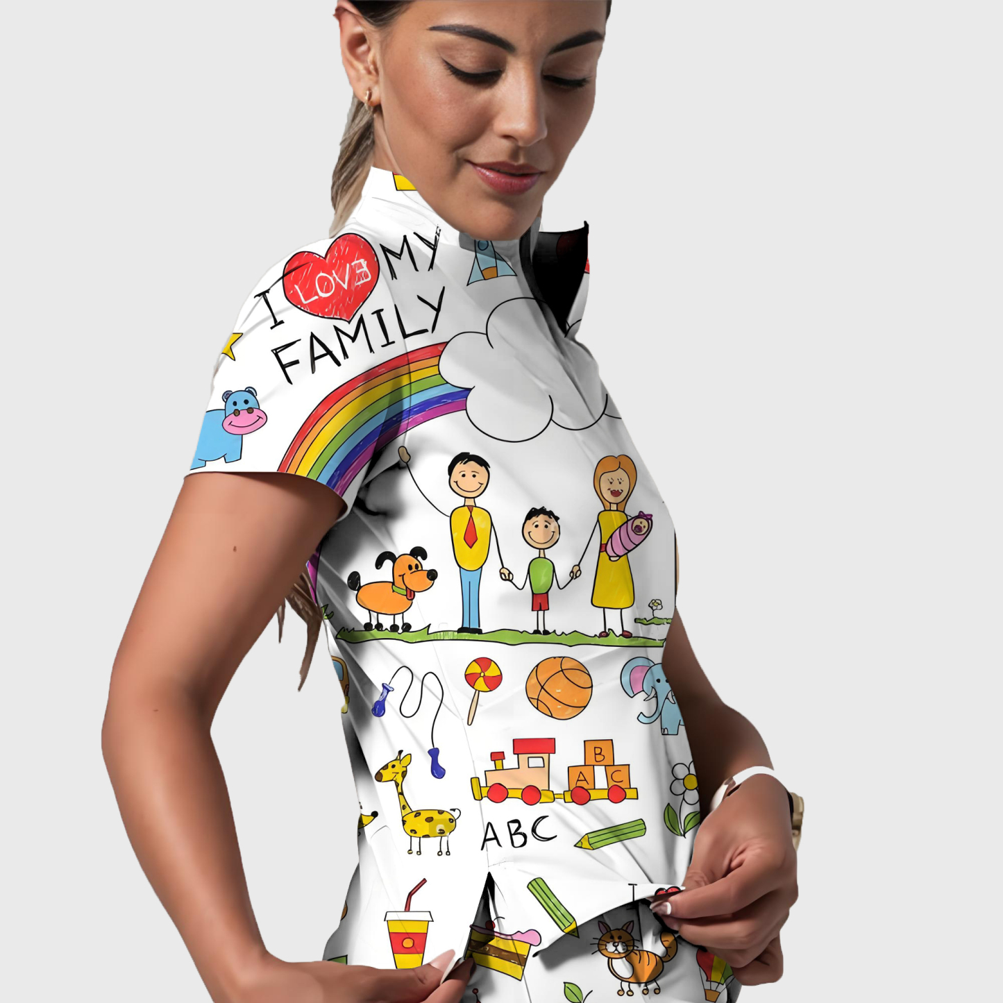 Women's Printed Scrub Set YHSC1