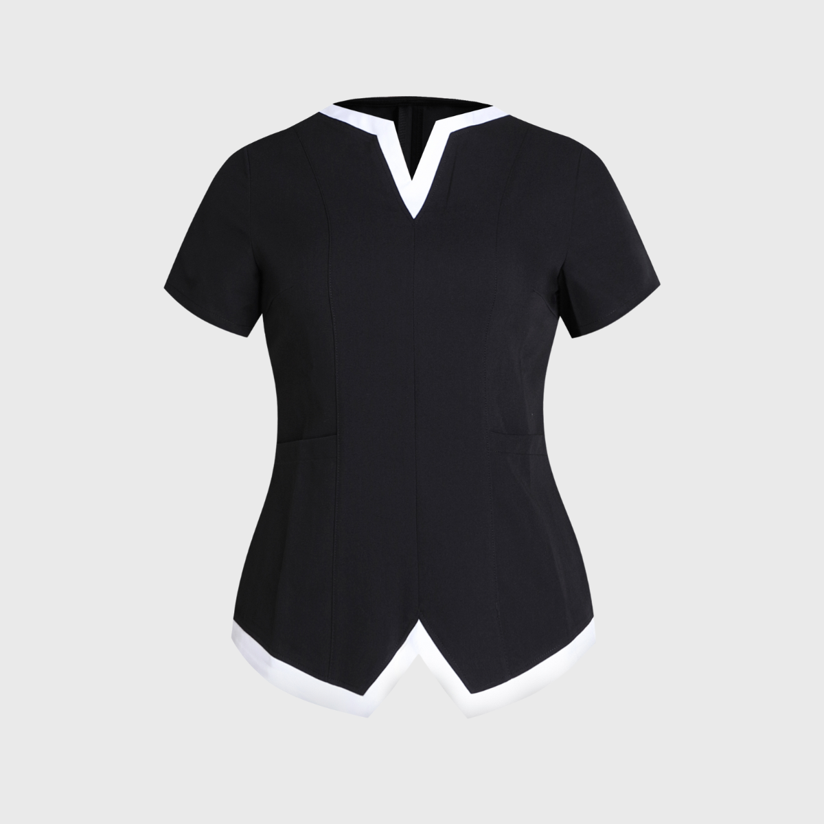 Women's W Neck 2-Pocket Scrub Top