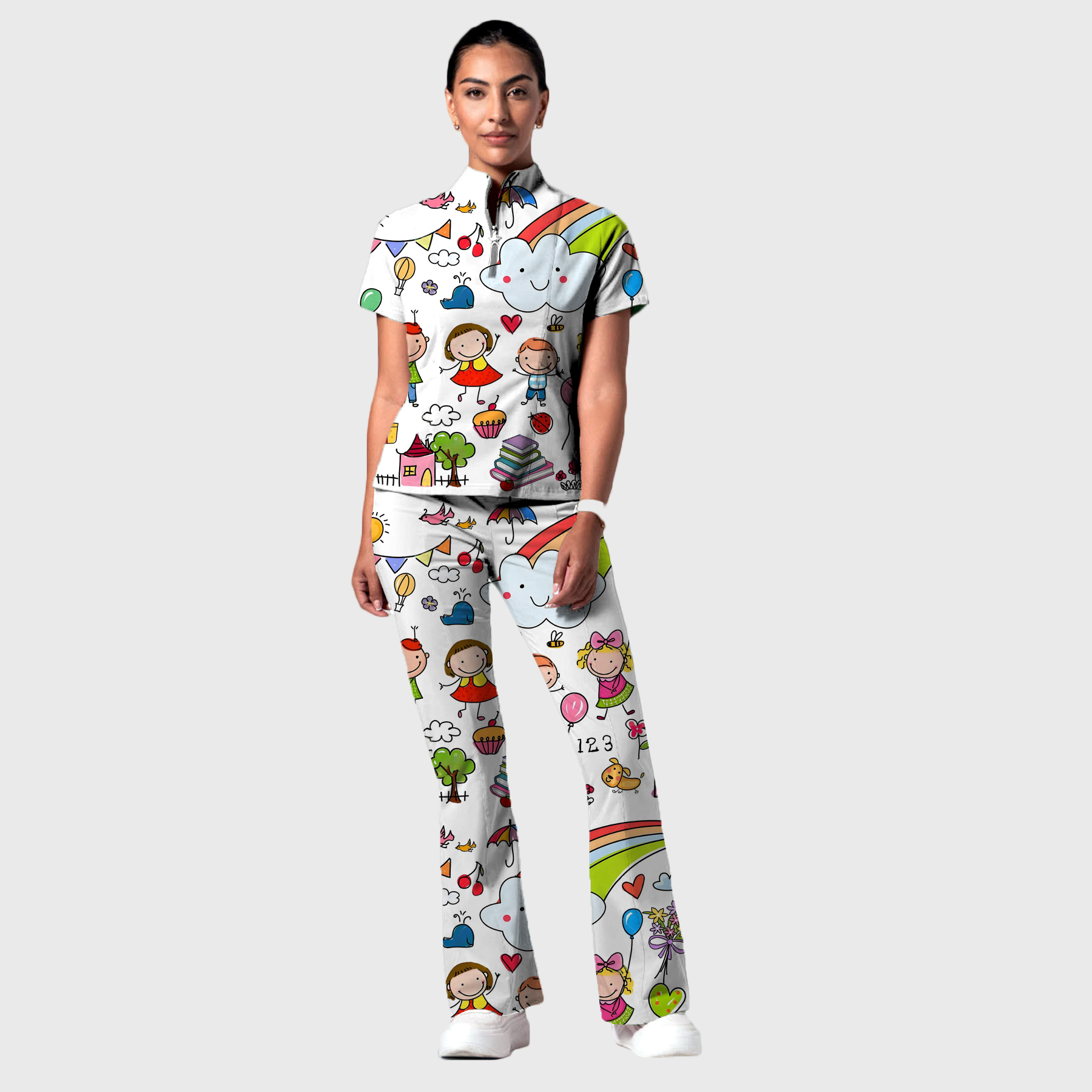 Women's Printed Scrub Set YHSC1