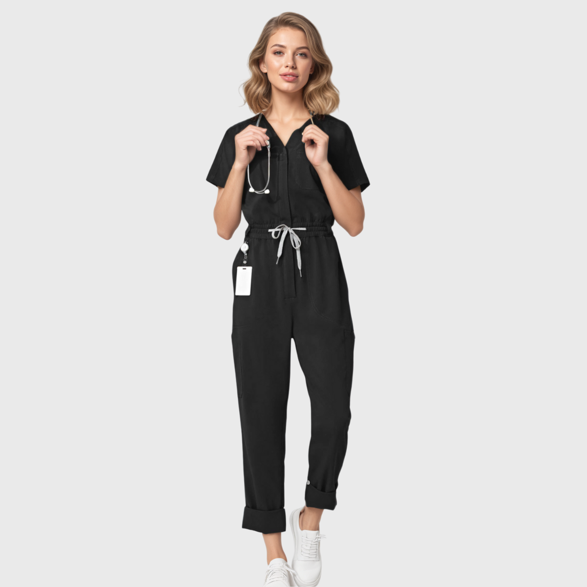 Women's Zip Front Scrub Jumpsuit