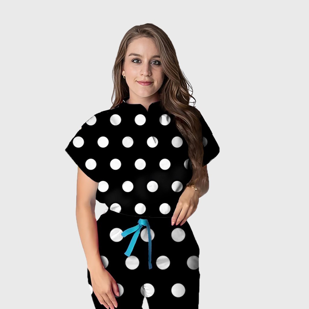 Women's Floral Printed Scrub Set CPJO2