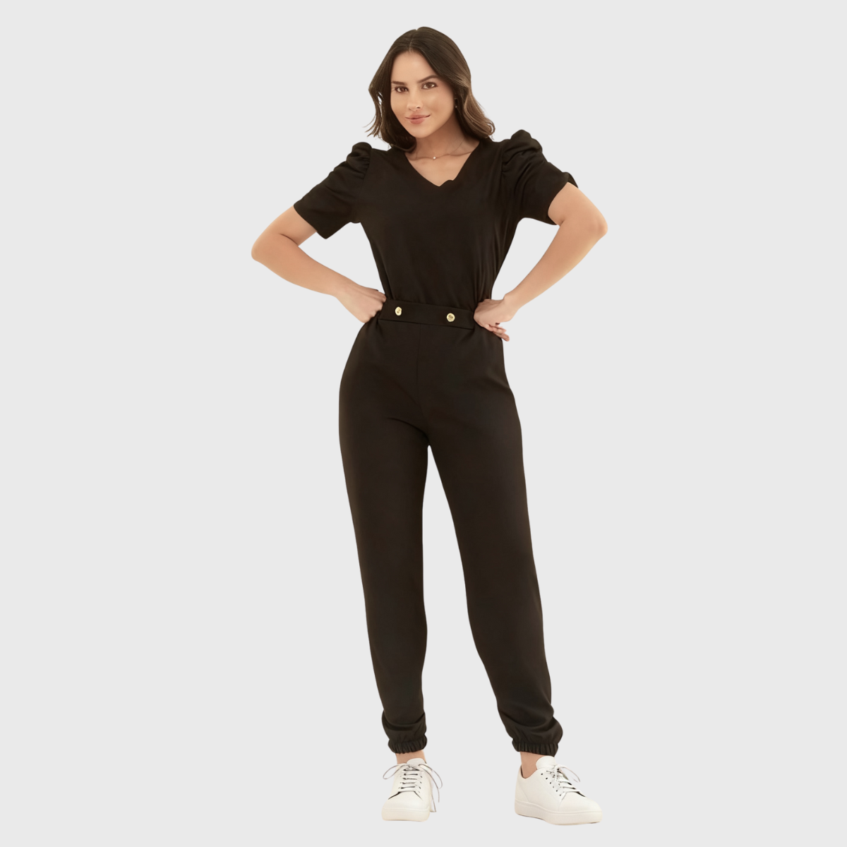 Women's Elastic Waistband Slim Fit Scrub Pants