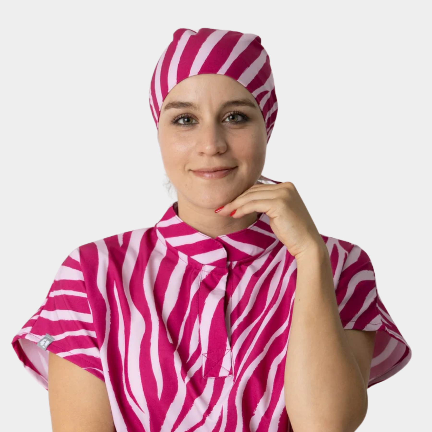 Pink Stripes Printed Surgical Caps
