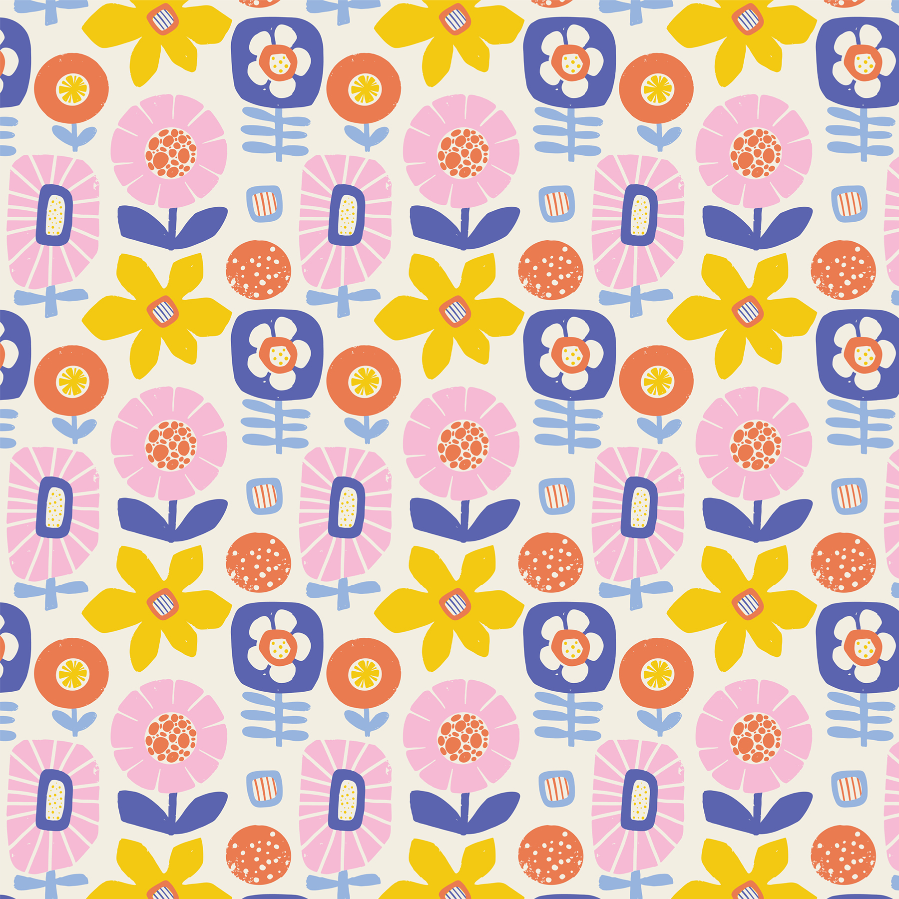 Women's Cute Spring Floral Printed Scrub Set SP19