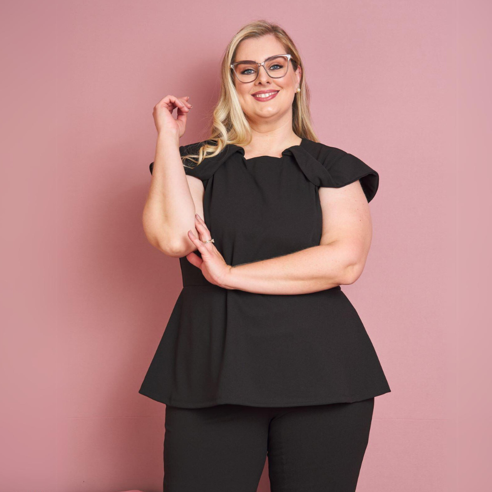 Women's Peplum-cut Slim Fit Scrub Top