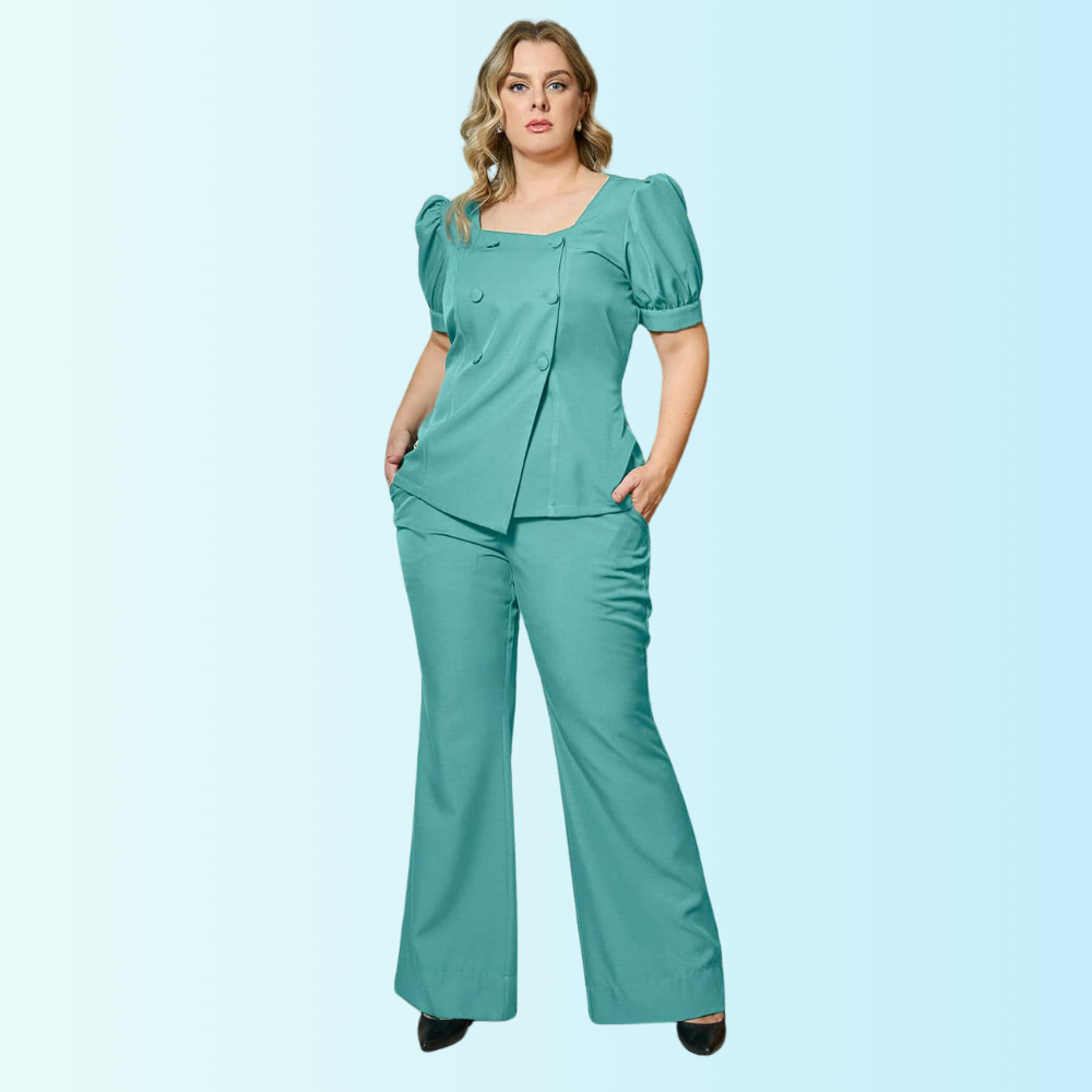 Women's Modern Design Puffed Sleeves Scrub Top™