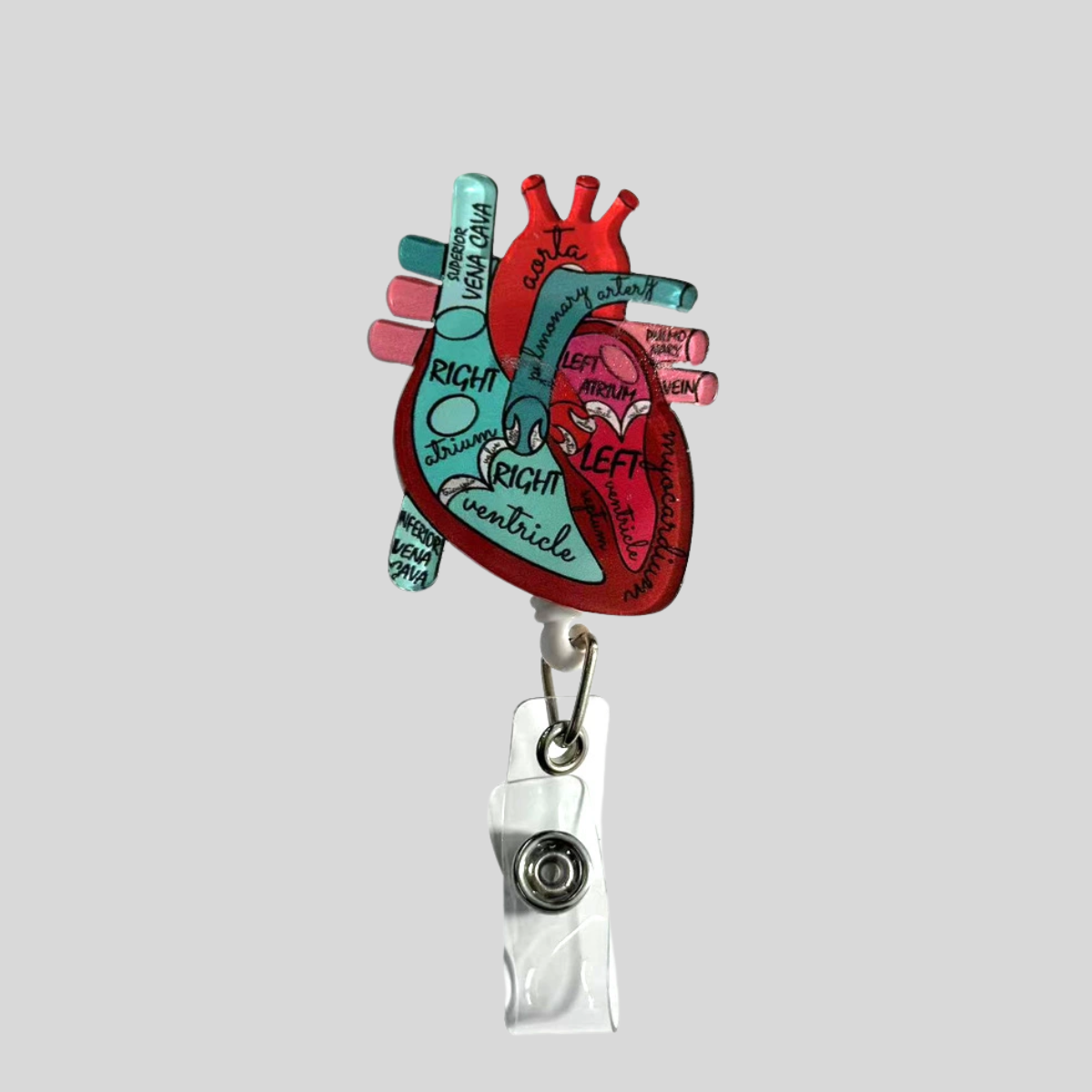 Heart Acrylic Plate Nurse and Doctor Retractable Badge
