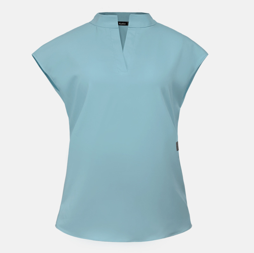 Women's Stand Collar Thin Scrub Top