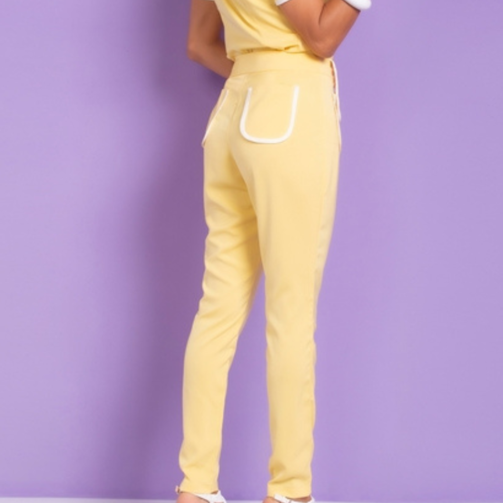 Women's Macaron Four Pockets Slim Fit Scrub Pants