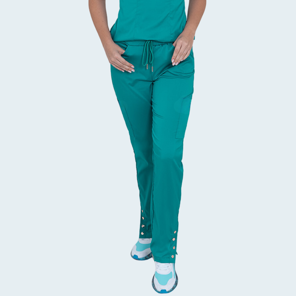 Women's Six Pockets Button Slit Hem Scrub Pant™