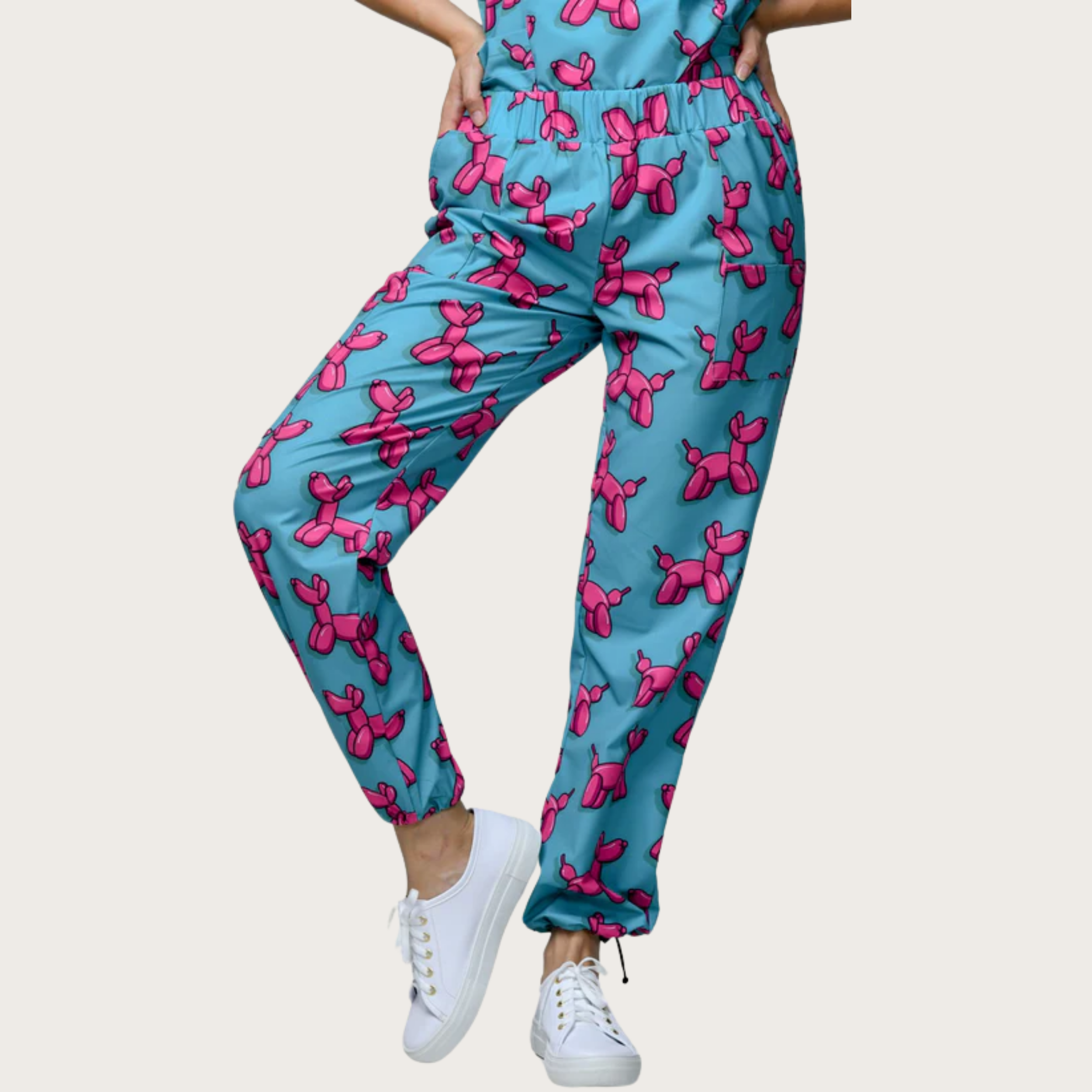 Women’s Balloon Dog Cuffed Scrub Pants