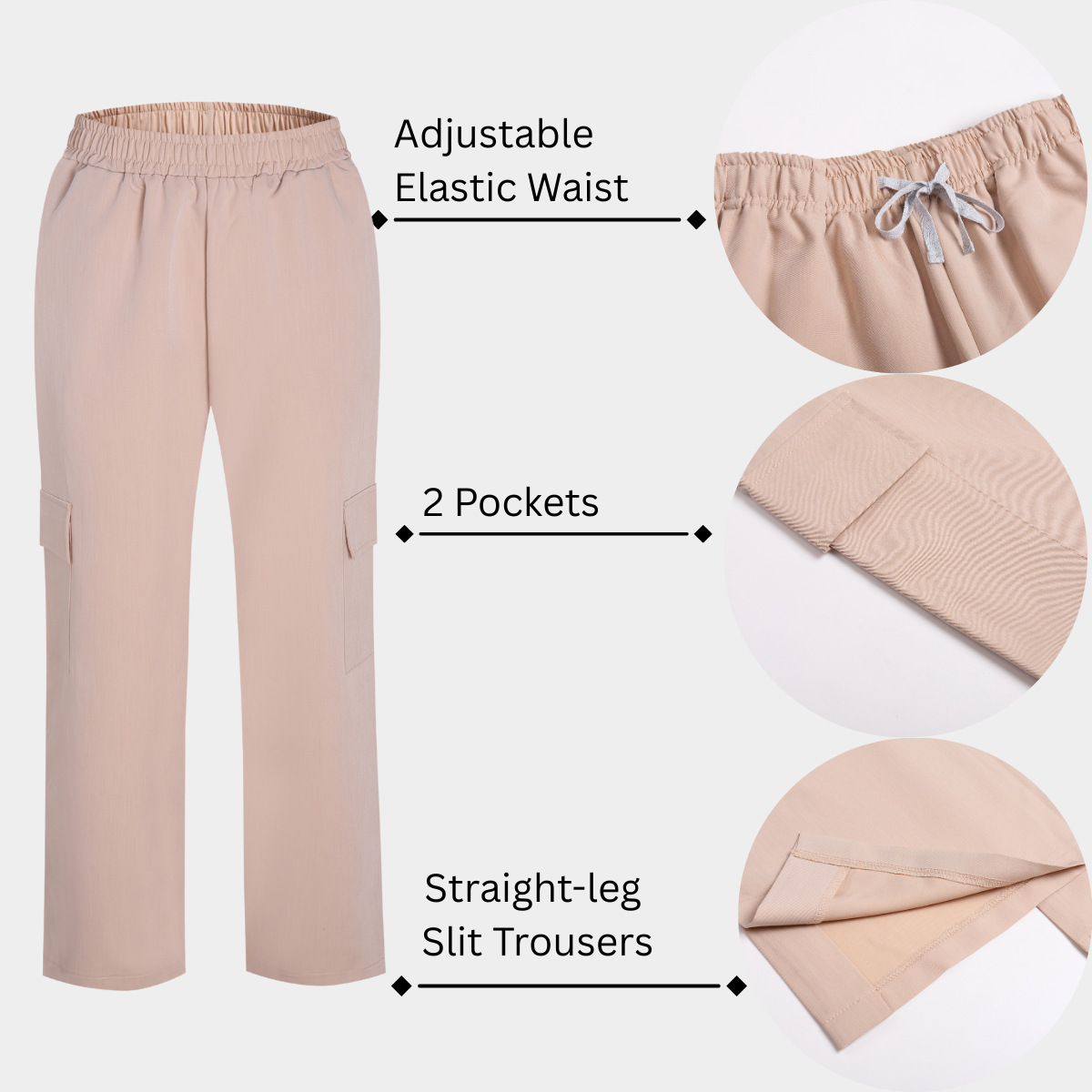Women's Cargo Scrub Pants with Stylish Tailoring Details