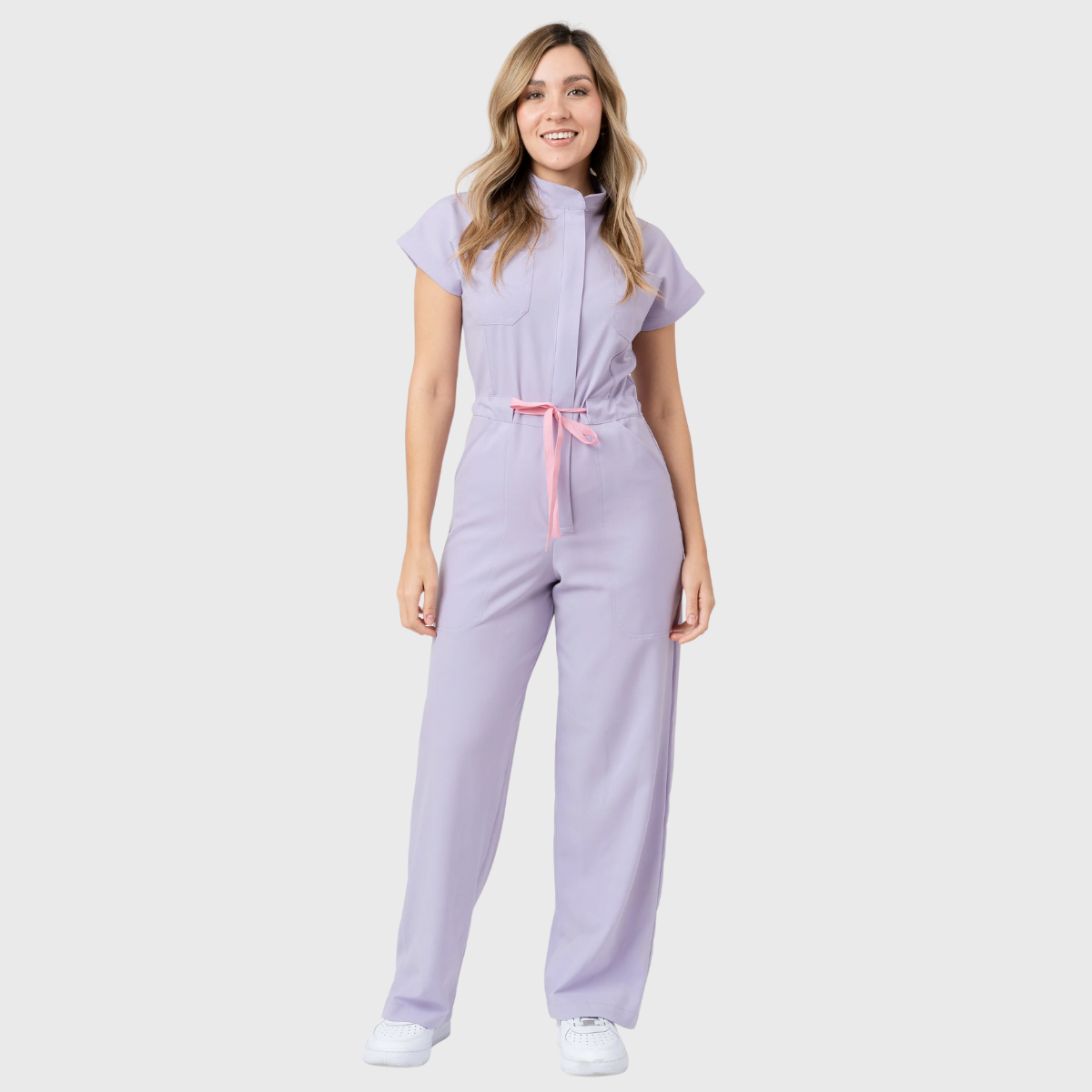 Women's 4 Pockets Drawstring Flared Scrub Jumpsuit Jog009