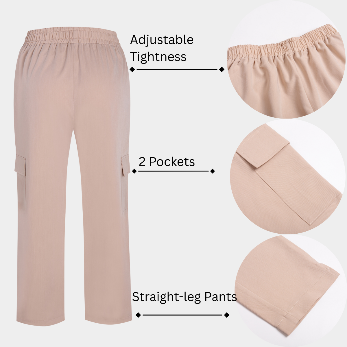 Women's Cargo Scrub Pants with Stylish Tailoring Details