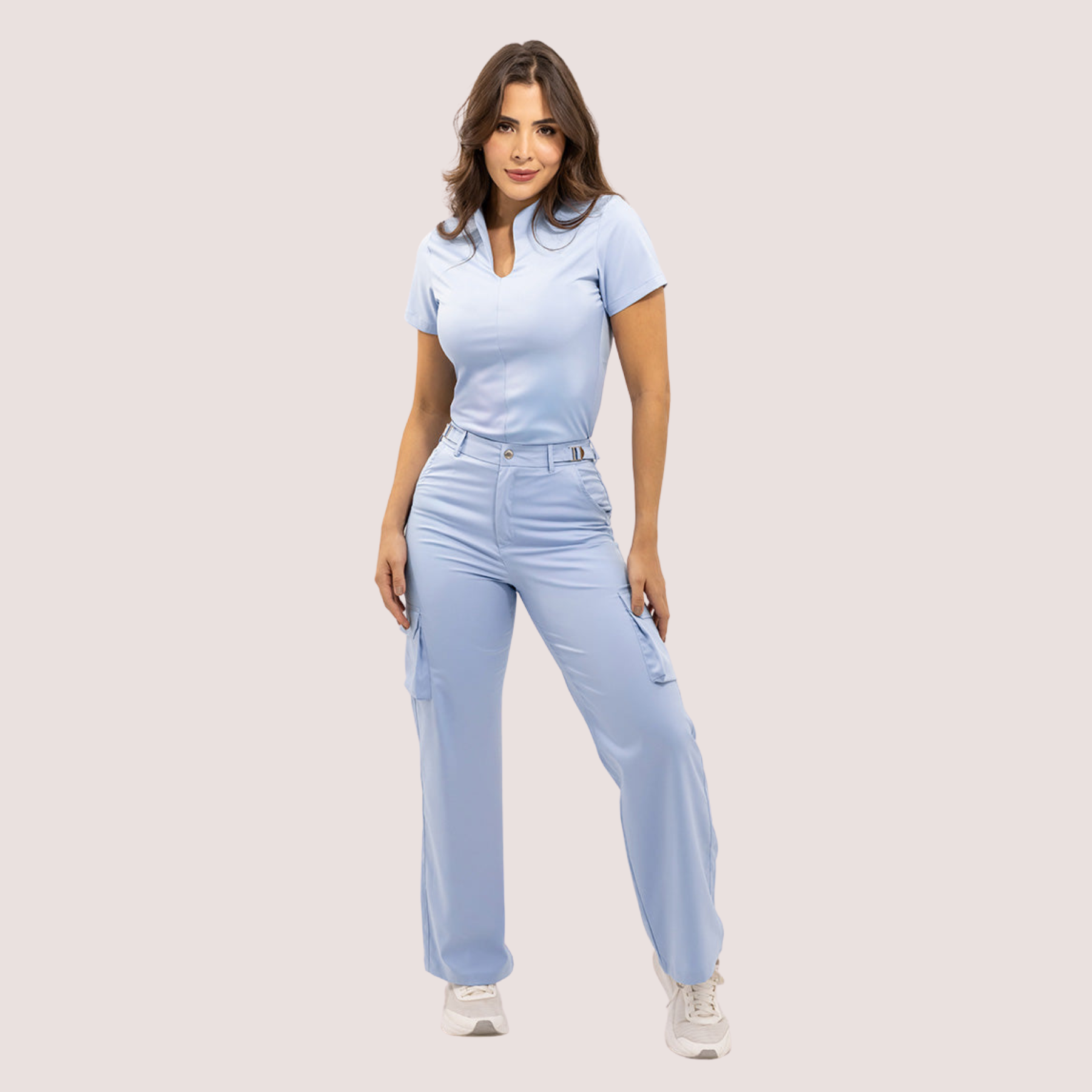 Women's U-shaped Collar Scrub Top