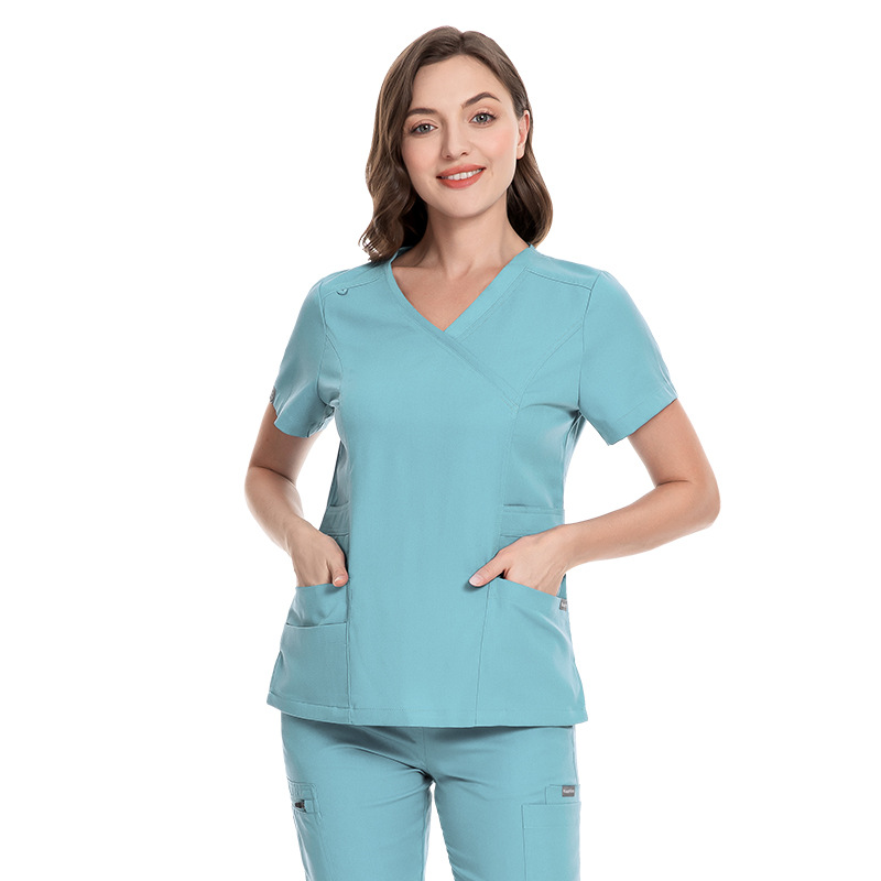 Aileen Five-Pocket V-neck Scrub Top