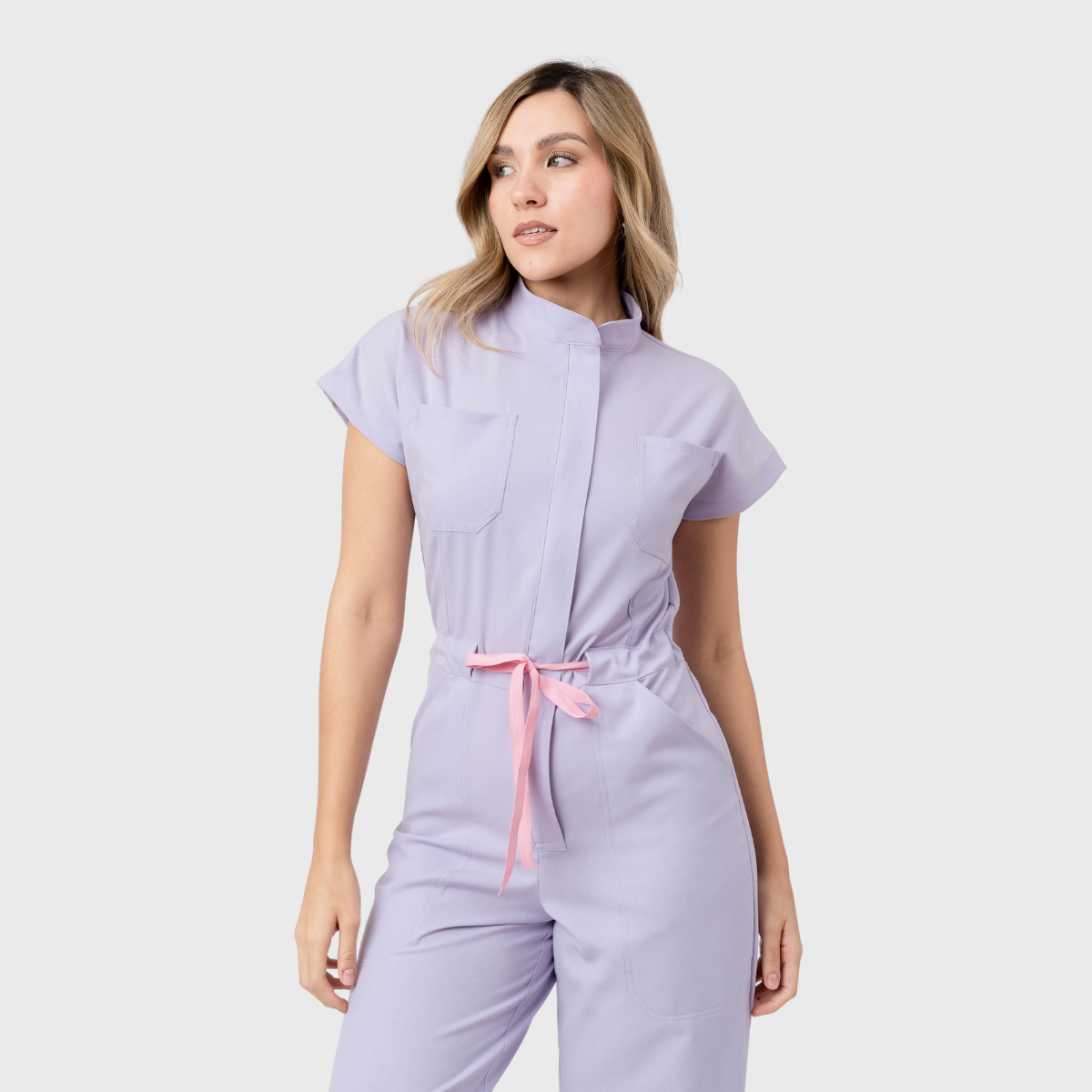 Women's 4 Pockets Drawstring Flared Scrub Jumpsuit Jog009