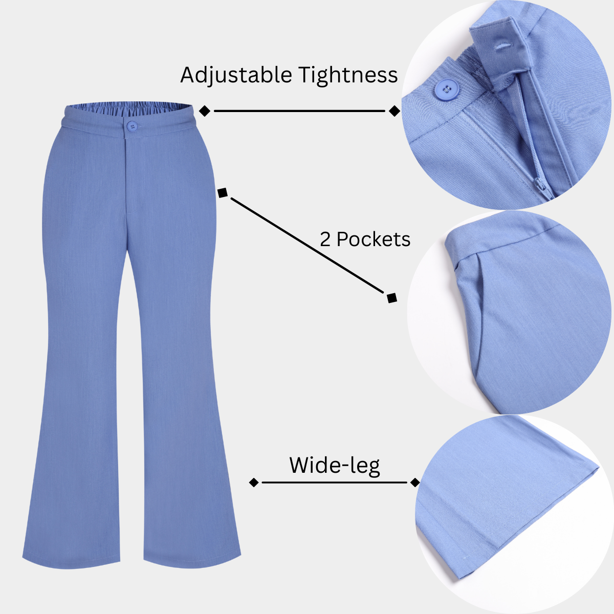 Women's Wide Leg Flare Scrub Pants